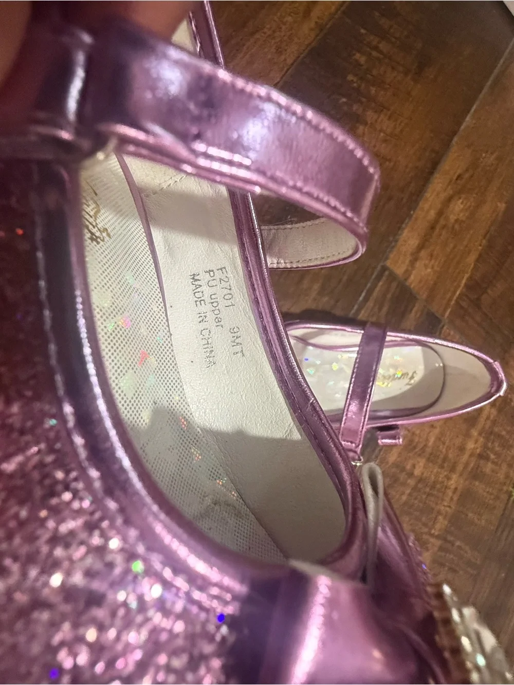 ✨ Purple Sparkly Princess Dress Up Shoes Size 9 Glitter Costume Shoes ✨